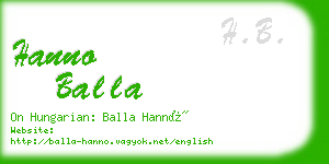 hanno balla business card